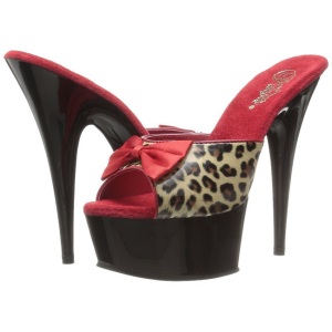 Leopardo 15 cm Pleaser DELIGHT-601-6 Plateau Mules Alto