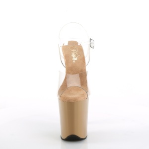 Marrone 20 cm FLAMINGO-808-1 Calzature plateau con tacco