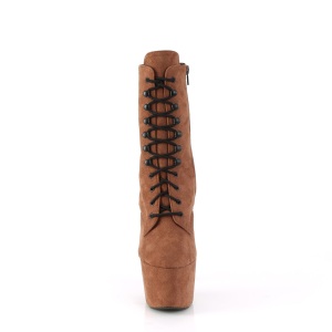 Marrone Ecopelle 18 cm ADORE-1020FS stivaletti con stringati