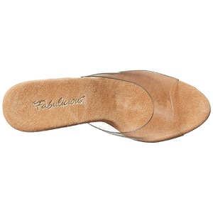Marrone Trasparente 11 cm CARESS-401 Plateau Ciabattina Tacchi Alti