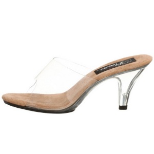 Marrone Trasparente 8 cm BELLE-301 Ciabattina Tacchi Alti