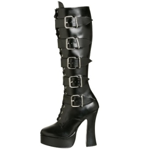 Matto 13 cm ELECTRA-2042 stivali donna con fibbie e plateau alto