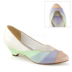 Multicolore 4 cm retro vintage LULU-05 Pinup scarpe dcollet con tacchi bassi