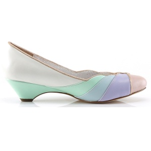 Multicolore 4 cm retro vintage LULU-05 Pinup scarpe dcollet con tacchi bassi