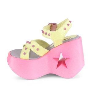 Neon 13 cm DemoniaCult DYNAMITE-02 lolita sandals wedge sandals