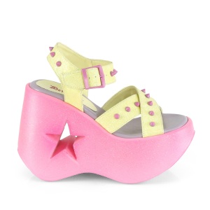 Neon 13 cm DemoniaCult DYNAMITE-02 lolita sandals wedge sandals