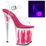 Neon 20 cm Pleaser FLAMINGO-808FLM scarpe con tacchi da pole dance