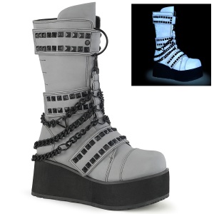Neon 8,5 cm TRASHVILLE-138 stivali demonia unisex - stivali plateau