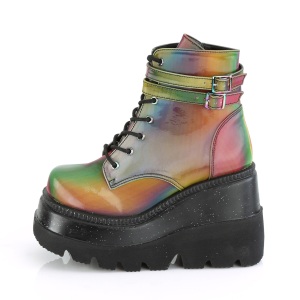 Neon arcobaleno 11,5 cm SHAKER-52 lolita stivaletti con zeppa plateau