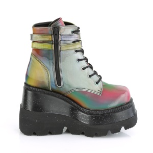 Neon arcobaleno 11,5 cm SHAKER-52 lolita stivaletti con zeppa plateau