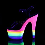 Neon arcobaleno 18 cm ADORE-708UVRB scarpe da pole dance
