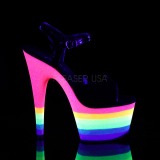 Neon arcobaleno 18 cm ADORE-708UVRB scarpe da pole dance
