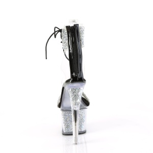 Neri 18 cm SKY-327RSI Sandali piattaforma con polsino alla caviglia strass