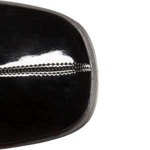 Neri Verniciata 7,5 cm GOGO-150 stivaletti alti con tacco spesso stretch