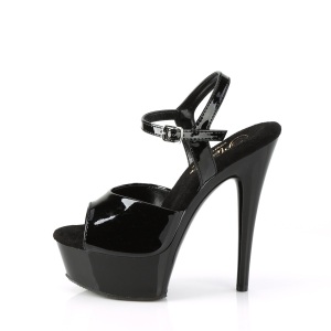 Neri sandali pleaser con plateau e tacco 15 cm EXCITE-609