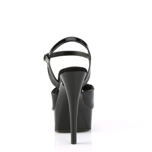 Neri sandali pleaser con plateau e tacco 15 cm EXCITE-609