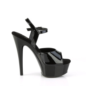 Neri sandali pleaser con plateau e tacco 15 cm EXCITE-609