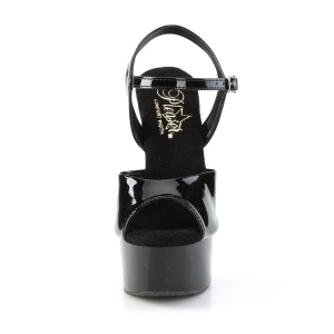 Neri sandali pleaser con plateau e tacco 15 cm GLEAM-609