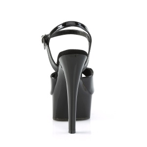 Neri sandali pleaser con plateau e tacco 15 cm GLEAM-609
