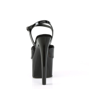 Neri sandali pleaser con plateau e tacco 18 cm PASSION-709
