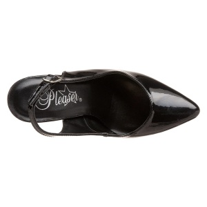 Neri vernice 13 cm SEDUCE-317 slingback scarpe dcollet a punta elegante