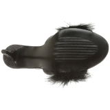 Nero 10 cm CLASSIQUE-01F ciabatta donna con piume di marabu