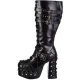 Nero 11,5 cm CHARADE-206 stivali lolita gotico con suola spessa