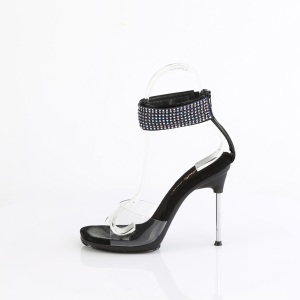 Nero 11,5 cm CHIC-42 cinturini alla caviglia sandali tacchi a spillo in metallo