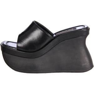 Nero 11,5 cm PACE-01 Gotico Plateau Infradito Donna