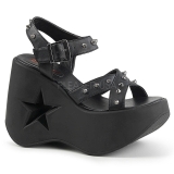 Nero 13 cm DemoniaCult DYNAMITE-02 scarpe lolita sandali con zeppa