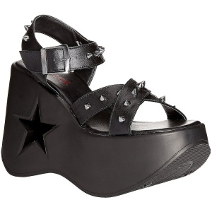 Nero 13 cm DemoniaCult DYNAMITE-02 scarpe lolita sandali con zeppa