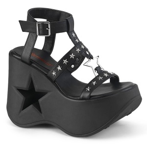 Nero 13 cm DemoniaCult DYNAMITE-12 scarpe emo sandali con zeppa