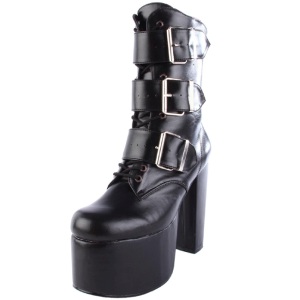 Nero 14 cm TORMENT-703 stivaletti lolita gotico con suola spessa