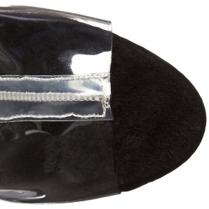 Nero 15 cm DELIGHT-1017TF stivaletti con frange donna tacco alto