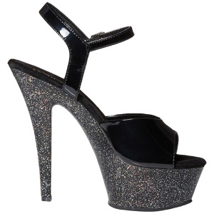 Nero 15 cm KISS-209MG Brillare Plateau Tacchi Alti a Spillo