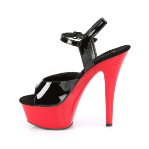 Nero 15 cm Pleaser KISS-209 Rosso Plateau Tacchi Alti