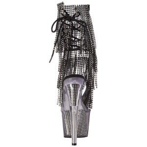 Nero 18 cm ADORE-1017SRS stivaletti con frange donna tacco alto