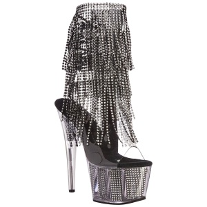Nero 18 cm ADORE-1017SRS stivaletti con frange donna tacco alto