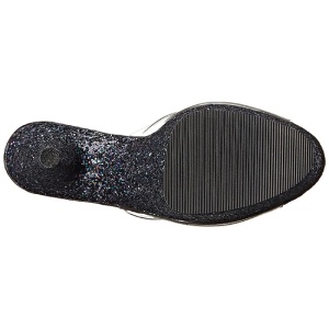 Nero 18 cm ADORE-701LG scintillare plateau ciabatta donna con tacco