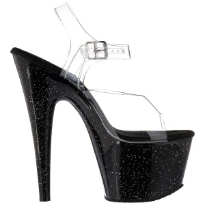 Nero 18 cm ADORE-708MG scintillare plateau sandali donna con tacco