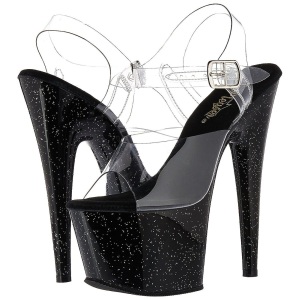 Nero 18 cm ADORE-708MG scintillare plateau sandali donna con tacco