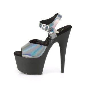 Nero 18 cm ADORE-708N-DT Ologramma plateau sandali donna con tacco