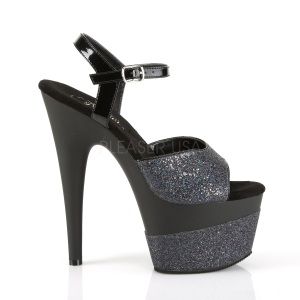 Nero 18 cm ADORE-709-2G scintillare plateau sandali donna con tacco
