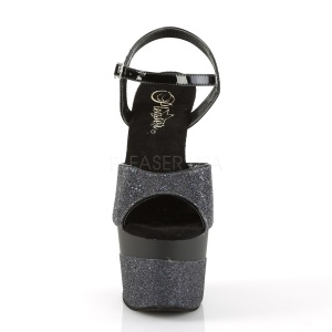 Nero 18 cm ADORE-709-2G scintillare plateau sandali donna con tacco