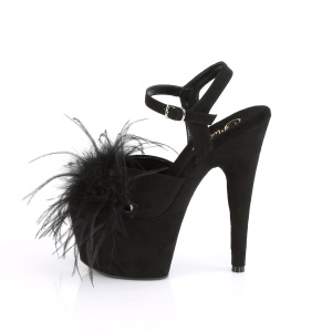 Nero 18 cm ADORE-709F sandalo tacco alto con piume exotic pole