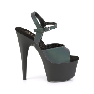 Nero 18 cm ADORE-709REFL Ologramma plateau sandali donna con tacco