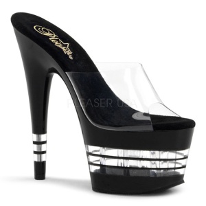 Nero 18 cm Pleaser ADORE-701LN Pantofole Tacco Alto Donna