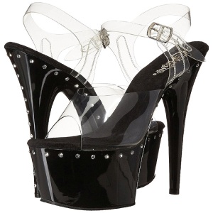 Nero 18 cm Pleaser ADORE-708LS Tacchi Alti Plateau