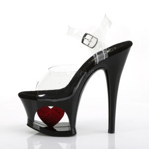 Nero 18 cm Pleaser MOON-708HRS Plateau Tacchi Alti a Spillo