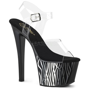 Nero 18 cm Pleaser SKY-308CP-2 sandali con tacchi da pole dance